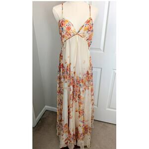 AQUA x Ava Phillippe "Placed" Floral Maxi Dress